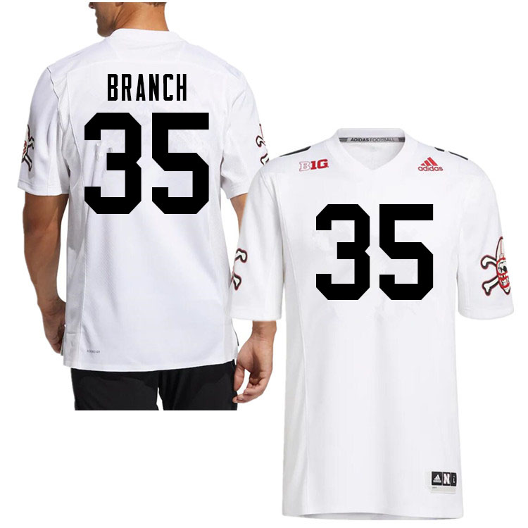 Men #35 Derek Branch Nebraska Cornhuskers College Football Jerseys Sale-White Strategy - Click Image to Close